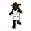 Strong Bison Mascot Costume in White Suit Adult Size for Men & Women with Built-in Fan Inside the Head view 1
