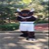 Strong Bison Mascot Costume in White Suit Adult Size for Men & Women with Built-in Fan Inside the Head view 2
