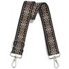 Crossbody Straps for Purses Silver Hardware Purse Strap Wide Shoulder Strap Adjustable Replacement,Retro Jacquard Embroidery for Shoulder Bags, Canvas Tote Handbags view 1