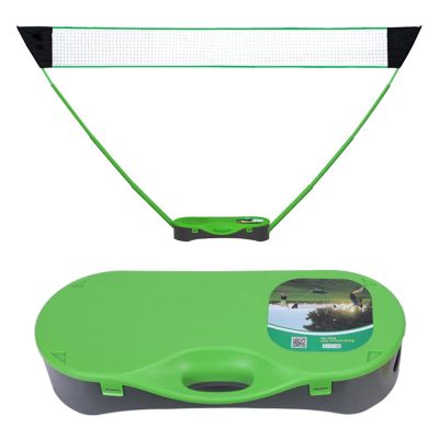 Portable Badminton Net Set with Storage Base, Foldable Volleyball Badminton Net, 10.2x5.08ft Net, Easy to Set Up, Perfect for Beach Backyard Combo Set (Color : Green)