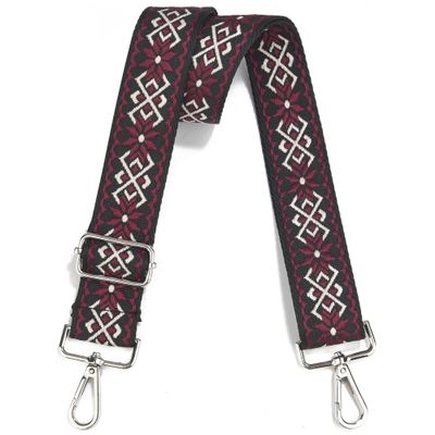 Crossbody Straps for Purses Silver Hardware Purse Strap Wide Shoulder Strap Adjustable Replacement,Retro Jacquard Embroidery for Shoulder Bags, Canvas Tote Handbags