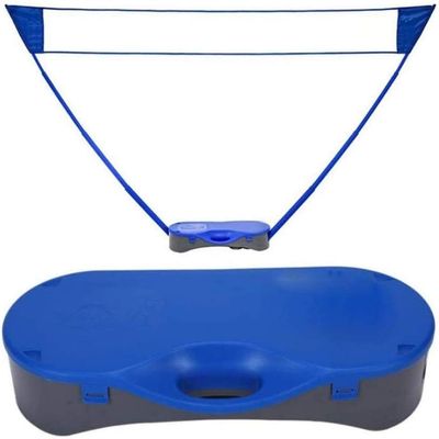Portable Badminton Net Set, with Freestanding Base, Sets Up On Any Surface, No Tools Required, Tennis Volleyball Outdoor Backyard-Blue