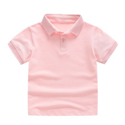 Ikevan Toddler Baby Girls Boys Classic Polo Shirt Kids Summer Short Sleeve Casual Moistur Wicking (Pink, 18 Months)