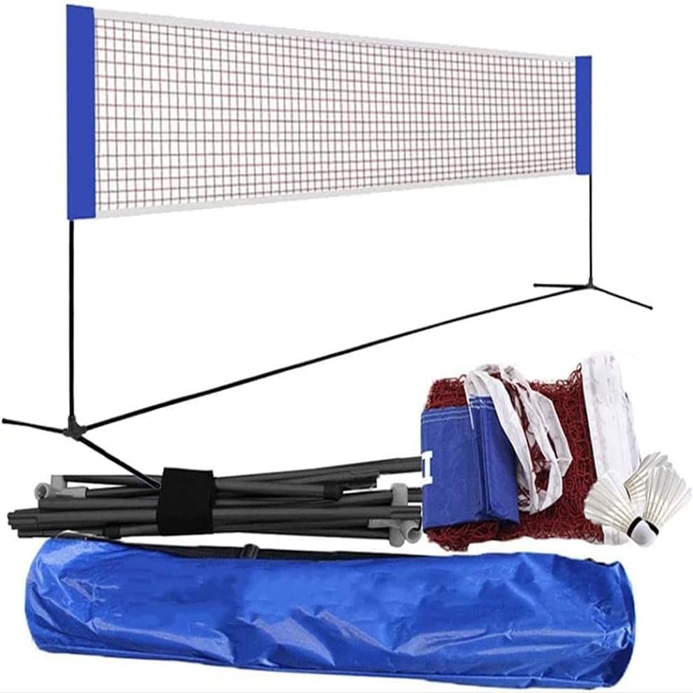 Badminton Set with Net, Outdoor Garden Net Badminton Net, Portable Tennis Net Adjustable Tennis Volleyball Net Professional Net, 6.1m