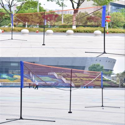 Badminton Net Stand Portable Badminton Training Net Frame, 6M/20Ft Volleyball Tennis Stand with Carry Bag, Pickleball/Tennis Ball Game for Court Beach Driveway