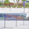Badminton Net Stand Portable Badminton Training Net Frame, 6M/20Ft Volleyball Tennis Stand with Carry Bag, Pickleball/Tennis Ball Game for Court Beach Driveway view 1