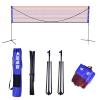 Portable Tennis Net,Stainless Steel Poles Badminton Net Set Adjustable Height Nylon Net with Carry Bag, for Kids Volleyball, Pickleball,Soccer, Indoor, Outdoor Court, Backyard, Beach, Driveway (Size view 3