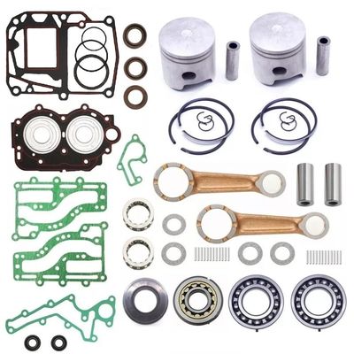 OVERSEE 6B4 Crankshaft & Power Head Rebuild Kit for Yamaha Outboard Motor 2T E 9.9 15HP 2 Cyl E15DMH, metallochrome