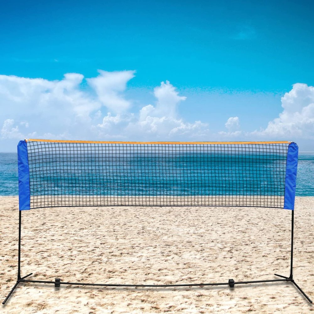 Football Tennis Net Set, Convenient Badminton Net, with Steel Frame Bracket, Free-Standing and Carrying Bag, Suitable for Indoor and Outdoor Courts, Benches, Runways, Gyms