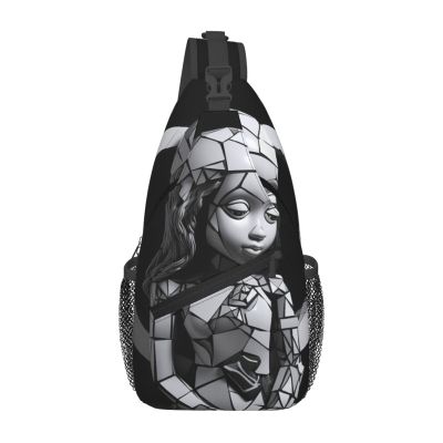 BTCOWZRV Broken Doll Sling Backpack for Women Men Cross Chest Bag Diagonally Crossbody Shoulder Bag Travel