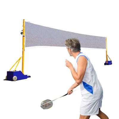 Badminton Net Stand Fillable Base Volleyball Badminton Net Stand, Heavy Duty Fitness Trainer Machine for Pickleball Tennis, Youth Junior Adult Training Equipment