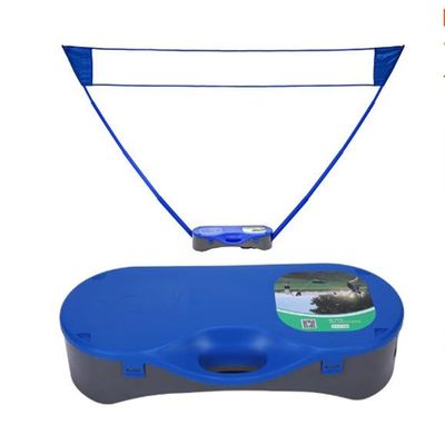 Folding Portable Badminton Net Set with Badminton Racket Stand for Outdoors Courtyard Volleyball Tennis Net, Blue