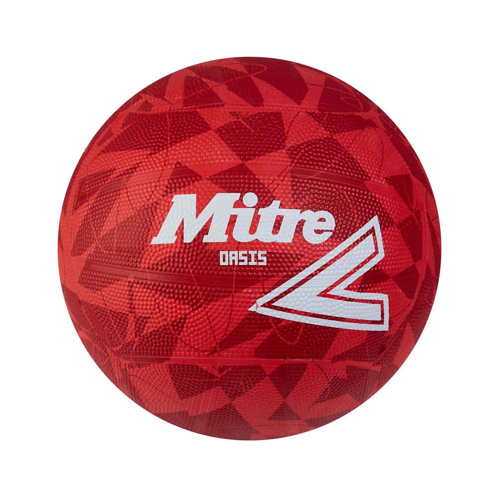 Mitre Oasis Netball, Very Durable, Great Grip, Stylish Design, Red/White, 4