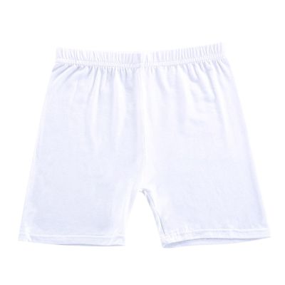 2 Pack Girls Solid Pull-On Bike Shorts Cartwheel Shorts for Girls Toddler Biker Under Dress Dance (White, 7-8 Years)