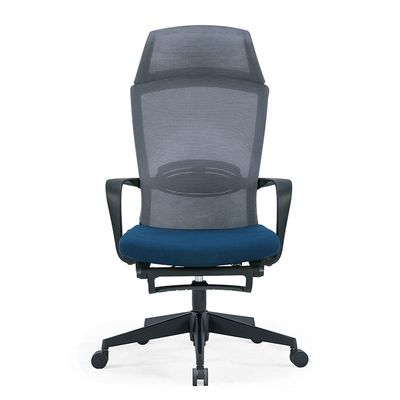 CUTPOIY Ergonomic Office Chair with Pulley Bracket,Mesh High-Back Adjustable Desk Chair with armrests, for Office, Dormitory, Home Gift (Color : Black) (Blue)