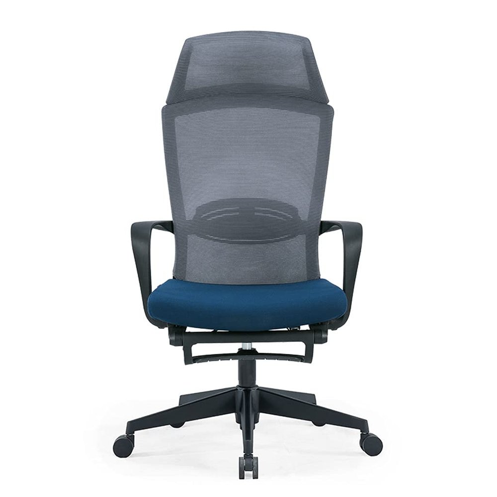 CUTPOIY Ergonomic Office Chair with Pulley Bracket,Mesh High-Back Adjustable Desk Chair with armrests, for Office, Dormitory, Home Gift (Color : Black) (Blue)