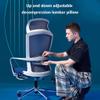 CUTPOIY Ergonomic Office Chair with Pulley Bracket,Mesh High-Back Adjustable Desk Chair with armrests, for Office, Dormitory, Home Gift (Color : Black) (Blue) view 4