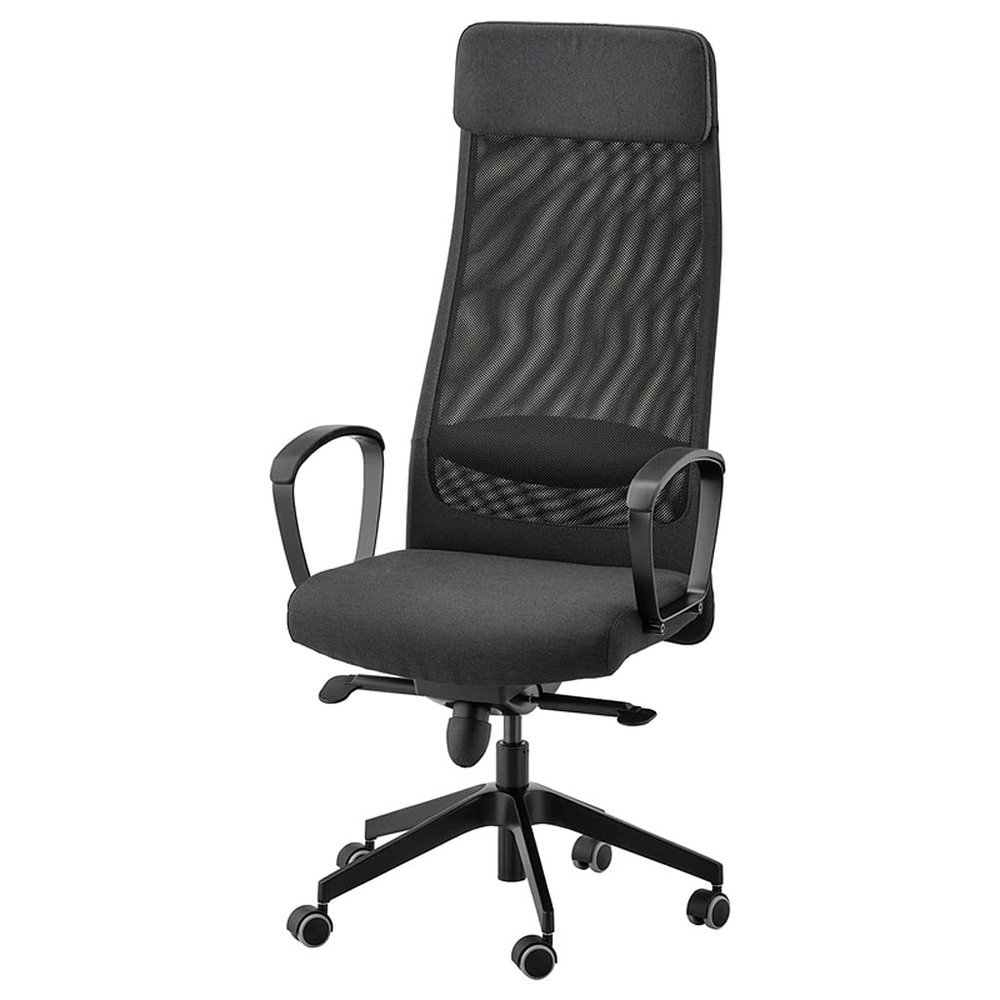 CUTPOIY Adjustable Office Chair with Pulley Bracket,Ergonomic High-Back mesh Desk Chair with armrests, for Office, Dormitory, Home Gift (Color : Light Gray) (Light Gray)