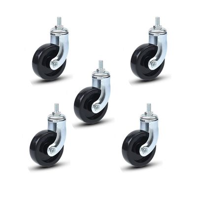 DONGXIAO 5 x Universal 2.5 Inch Chrome Dining Wheel Mute Wheels Universal Casters Trolley Castors for Furniture