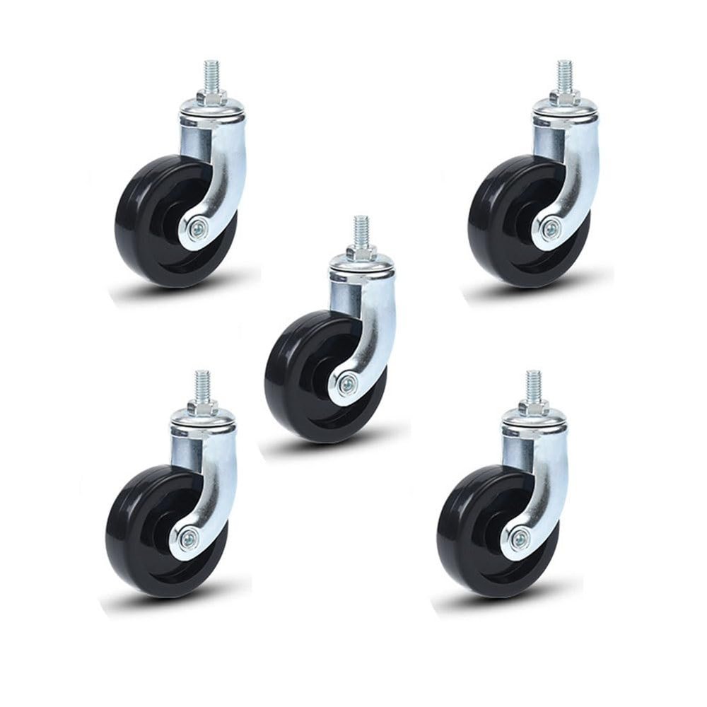DONGXIAO 5 x Universal 2.5 Inch Chrome Dining Wheel Mute Wheels Universal Casters Trolley Castors for Furniture