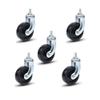DONGXIAO 5 x Universal 2.5 Inch Chrome Dining Wheel Mute Wheels Universal Casters Trolley Castors for Furniture