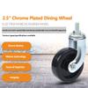 DONGXIAO 5 x Universal 2.5 Inch Chrome Dining Wheel Mute Wheels Universal Casters Trolley Castors for Furniture view 3