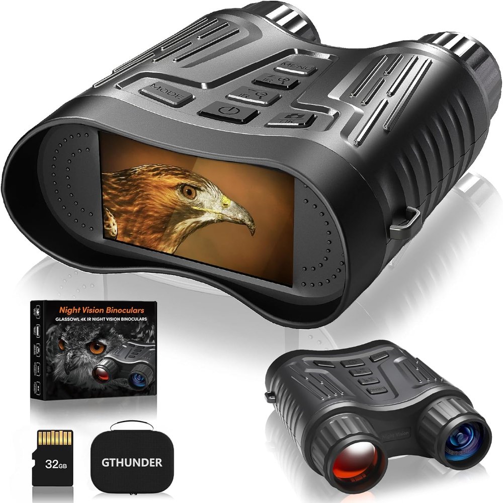 GTHUNDER Night Vision Goggles, 4K High-Definition Rechargeable Infrared Digital Night Vision Goggles