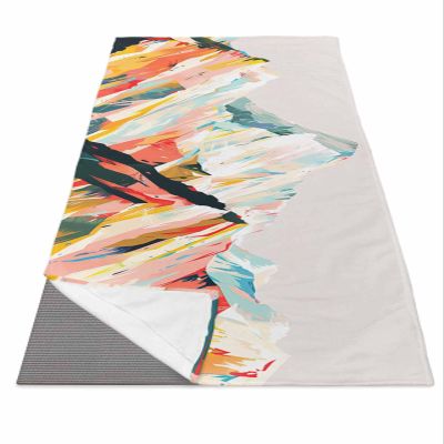 Abstract Mountains Yoga Towel for Hot Yoga Non Slip, Yoga Mat Towel Absorbent Yoga Sweat Towel Microfiber Hot Yoga Towel for Bikram Pilates Fitness Snow Peaks Oil Painting 26"x74"
