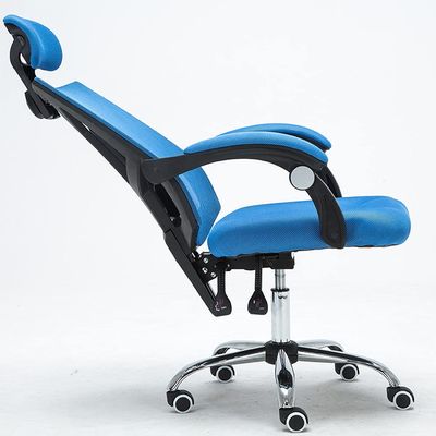 CUTPOIY Rotatable Office Chair with Pulley Bracket,Ergonomic High-Back mesh Adjustable Desk Chair with armrests, for Dormitory, Home Gift (Color : Green) (Blue)