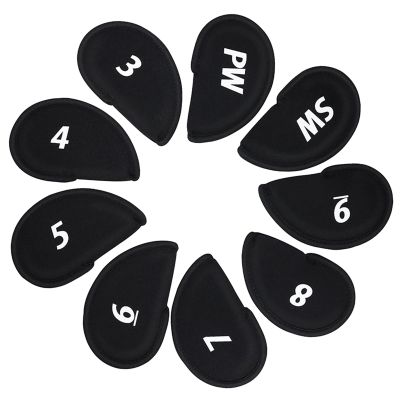 NineFit Basics 9 Pieces Golf Iron Headcovers Set Portable Neoprene Golf