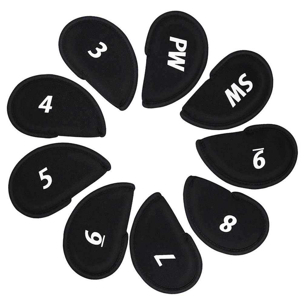 NineFit Basics 9 Pieces Golf Iron Headcovers Set Portable Neoprene Golf