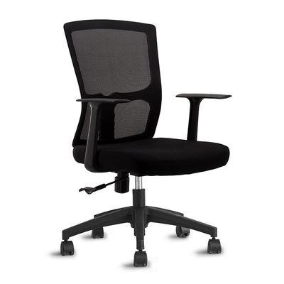 CUTPOIY Ergonomic Office Chair with Pulley Bracket,Mesh High-Back Adjustable Desk Chair with armrests, for Office, Dormitory, Home Gift (Color : Orange) (Black)