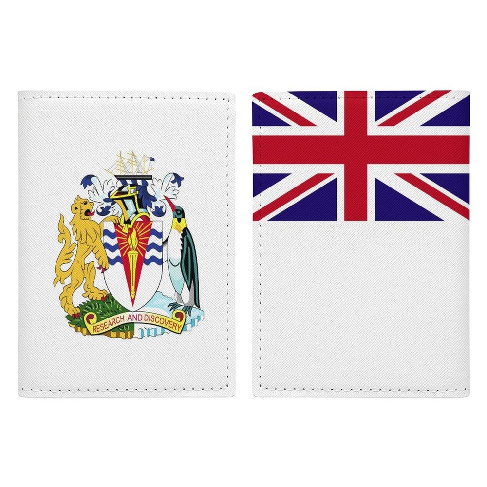 British Antarctic Territory Flag Passport Holder Wallet Case Cover PU Leather Passport Card Holder