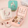 Chrifansi Personalized Jewelry Box Customized Travel Jewelry Case Leather Small Personalized Gifts Bridesmaid Gifts for Women Girls-Name & Initial A-Z (Style 5) view 4