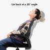 CUTPOIY Mesh Ergonomic Office Chair with Pulley Bracket,High-Back Adjustable Desk Chair with armrests, for Office, Dormitory, Home Gift (Color : Light Gray) (Black) view 4