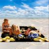 Beach Blanket Waterproof Sandproof Beach Mat,Black Gold Love Balloon Birthday Cake Picnic Blankets with Sand Pockets and Stakes,Golden Star Firework Outdoor Pad for Seaside,Travel,Camping,Hiking view 2