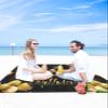 Beach Blanket Waterproof Sandproof Beach Mat,Black Gold Love Balloon Birthday Cake Picnic Blankets with Sand Pockets and Stakes,Golden Star Firework Outdoor Pad for Seaside,Travel,Camping,Hiking view 4