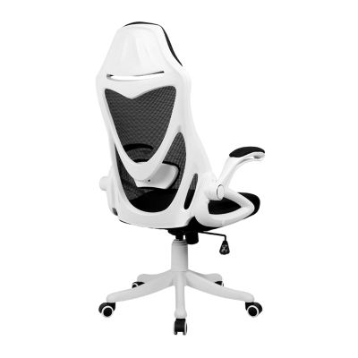 CUTPOIY Computer Chair, Ergonomic Desk Chair Household Office Chair, Ergonomic Desk Chair, High Back Mesh Desk Chair with Lumbar Support, Wheels Casters and Headrest Office Chair (Color : White) (Wh