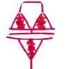 Avidlove Lingerie Sets for Women Sexy 2 Piece Bra Panty Set Appliques Cut Out Outfits for Women Rose Red view 1