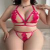 Avidlove Lingerie Sets for Women Sexy 2 Piece Bra Panty Set Appliques Cut Out Outfits for Women Rose Red view 2