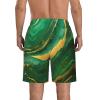 WURTON Black and Gold Geometric Print Men's Swim Trunks Quick Dry Beach Shorts with Pockets Lining Swimwear Bathing Shorts, 3X-Large, White view 3