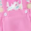 Lnzyyephy Newborn Baby Girl Summer Outfits Cute Print Fly Sleeve Romper Infant Ruffles Bodysuits Jumpsuit Clothes Headband (Pink A, 3-6 Months) view 4