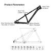 MirOdo Bike Hardtail Frame 26/27.5 Inch Universal Aluminum Alloy Bike Frame Mountain Bike Dirt Jump Climbing XC Frame BB 68mm Disc Brake Thru Axle 12 * 142mm (Color : Black, Size : 26/27.5") view 3