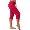 RKSTN Womens Capris for Summer 2025 Casual Yoga Gym Capri Leggings with Drawstring Shorts High Waisted Cropped Beach Pants Women 2025 Trendy E-red view 2
