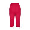 RKSTN Womens Capris for Summer 2025 Casual Yoga Gym Capri Leggings with Drawstring Shorts High Waisted Cropped Beach Pants Women 2025 Trendy E-red view 4