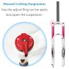 Front Forks Mountain Bike Suspension Fork 26 27.5 29 Inch Travel 140mm, Rebound Adjust 1-1/8 Straight/Tapered Tube QR 9mm XC Air Forks for 1.5-2.45" Tires (Straight Manual Lock 27.5 inch) view 3