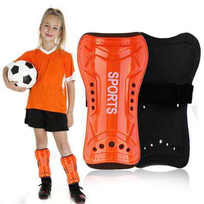 Youth Soccer Shin Guards for Kids Child Calf Protective Gear Soccer Equipment Soccer Shin Pads Calf Sleeves Protection for 3-5,5-10,10-15 Years Old Boys Girls Children (Orange, S 3-5 Years Old)