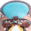 Generic Turquoise Western Kids Youth Adult Barrel Leather Saddle for Horse Riding Equestrian Tack Set Floral Tooled with Silver Conchos WS-0101 (17"" Seat) view 3