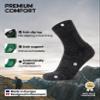 DANISH ENDURANCE Hiking Socks Unisex, Merino Wool Socks, Crew, Moisture Wicking, Chaussette Laine, Dark Grey 5-pack, Medium view 3