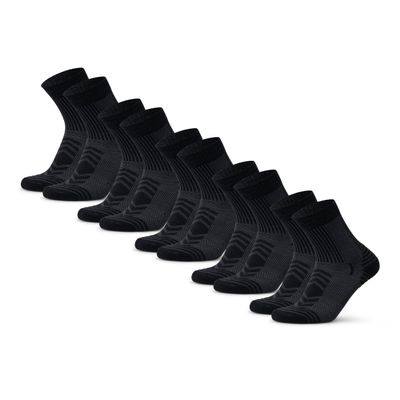 DANISH ENDURANCE Hiking Socks Unisex, Merino Wool Socks, Crew, Moisture Wicking, Chaussette Laine, 5-pack Black, Small